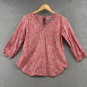 World Market blouse boho paisley V-neck top women's size S/M Lightweight